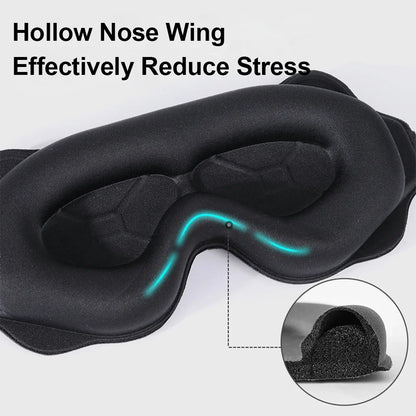 Close-up of the 3D sleep mask nose area that helps block light